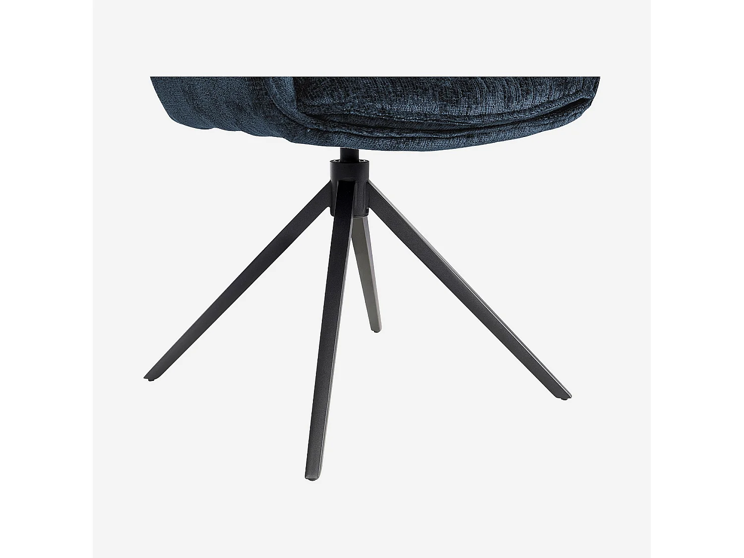 Habitat - Chaise pivotante en tissu chenille et métal noir avec accoudoirs - Bleu nuit - Mogila