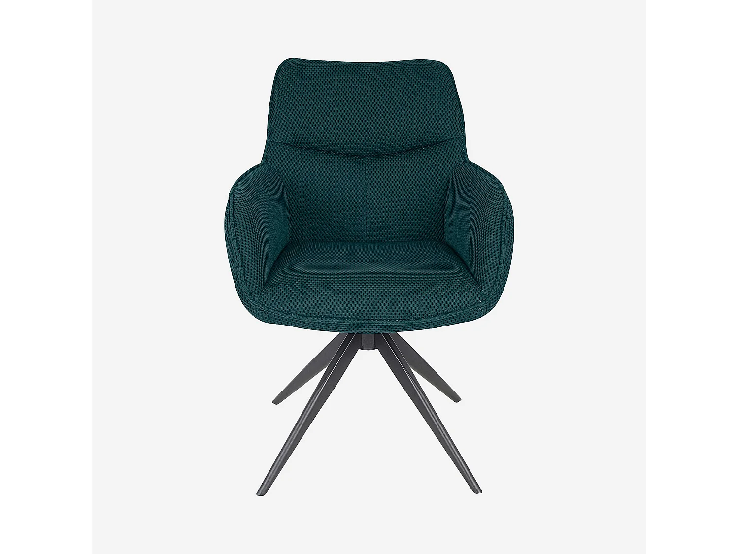 Habitat - Chaise pivotante en tissu 3D et métal noir avec accoudoirs - Bleu canard - Arzana