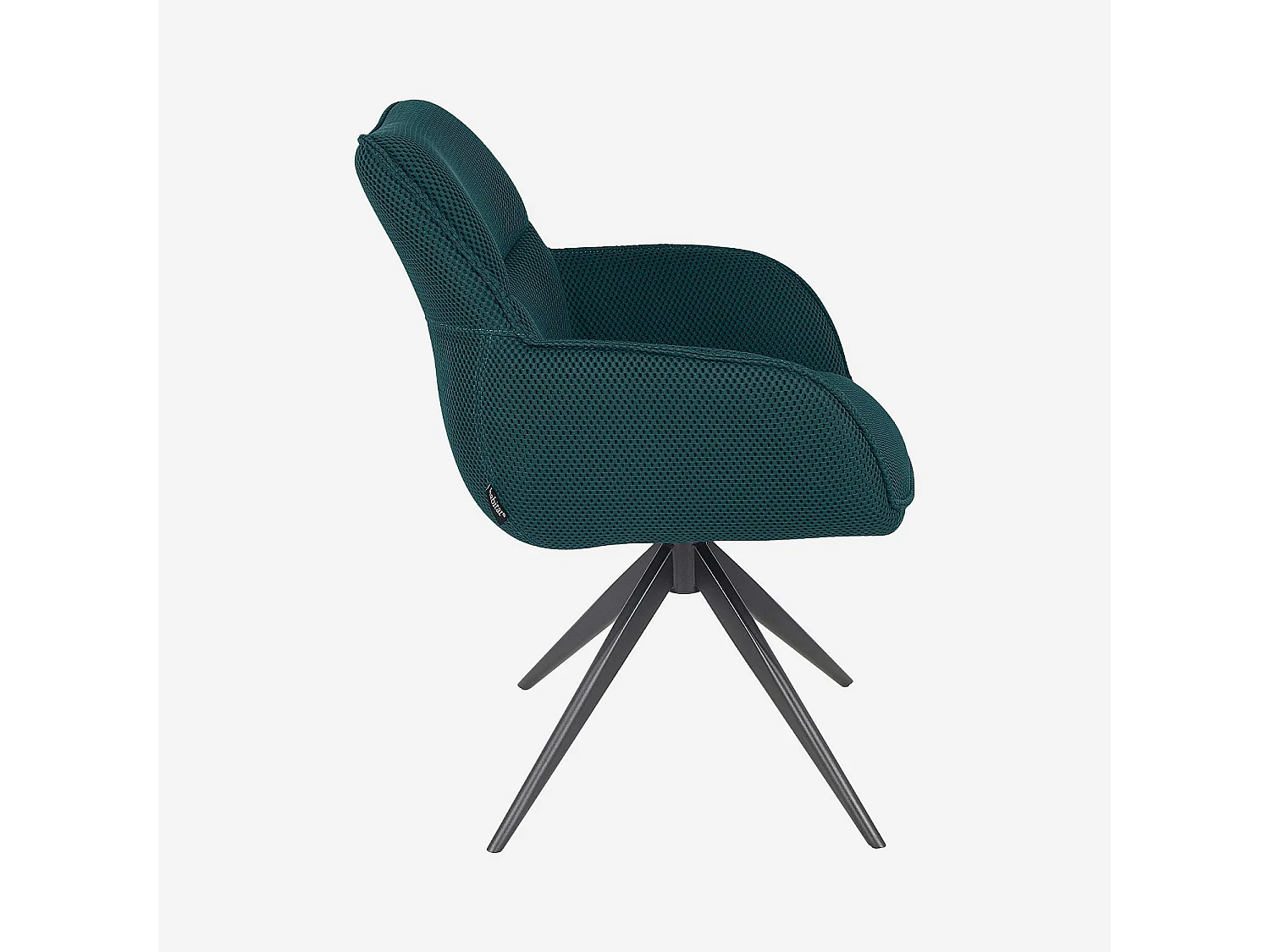 Habitat - Chaise pivotante en tissu 3D et métal noir avec accoudoirs - Bleu canard - Arzana