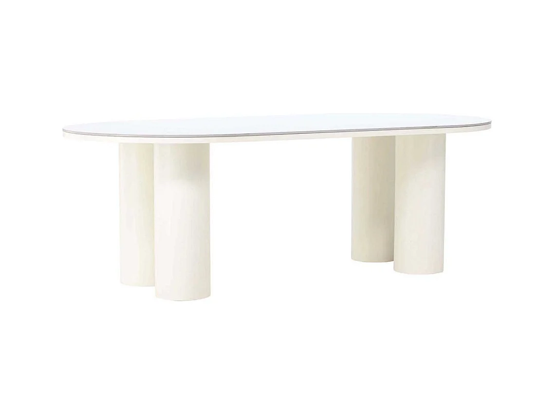 Table à Manger Design "Havstenssund" 220cm Blanc