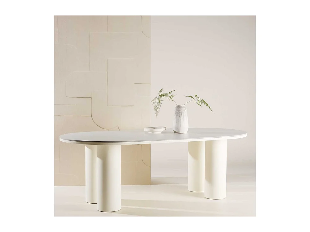 Table à Manger Design "Havstenssund" 220cm Blanc