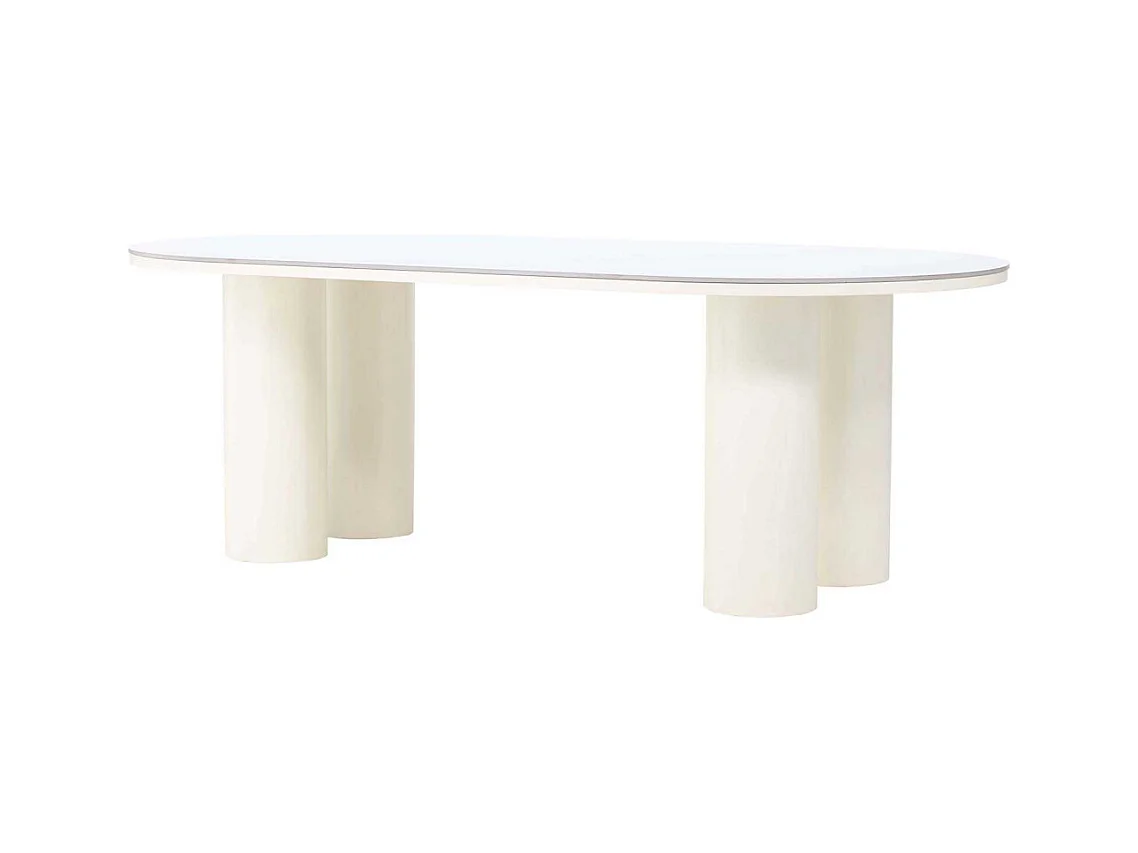 Table à Manger Design "Havstenssund" 220cm Blanc