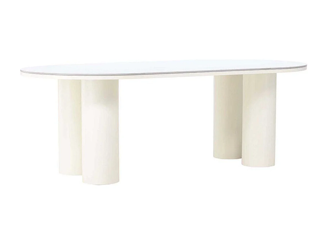 Table à Manger Design "Havstenssund" 220cm Blanc