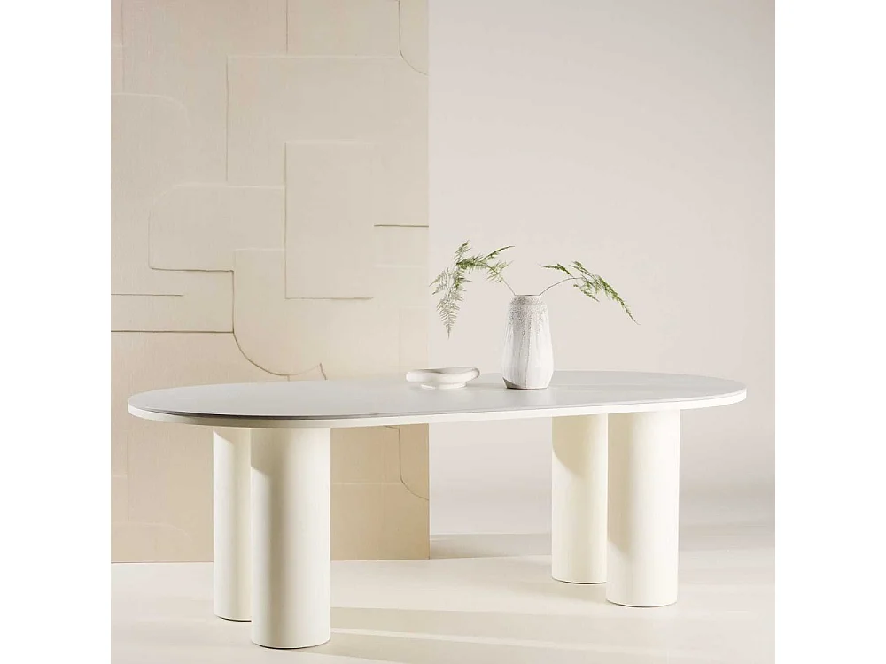 Table à Manger Design "Havstenssund" 220cm Blanc