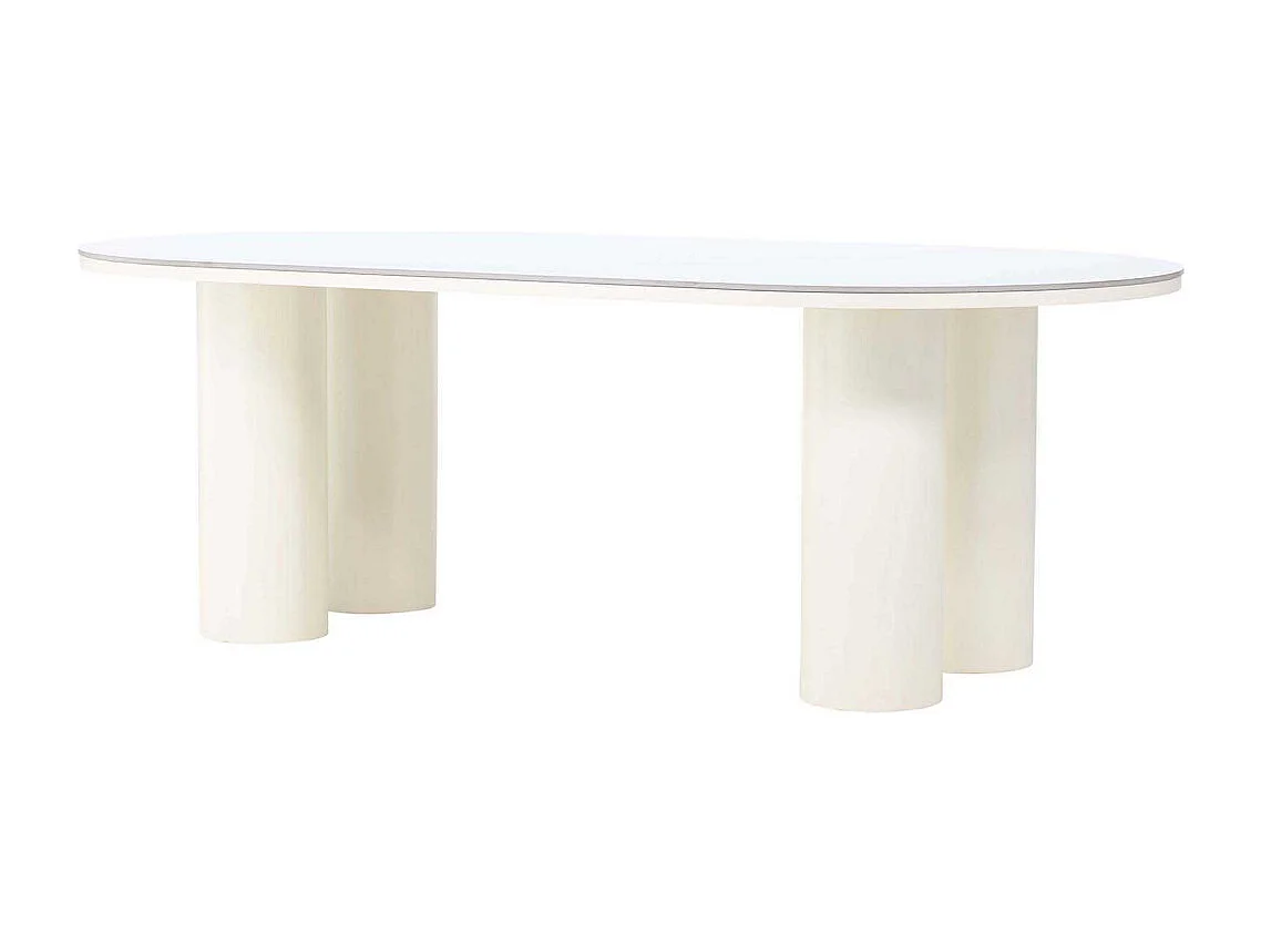 Table à Manger Design "Havstenssund" 220cm Blanc