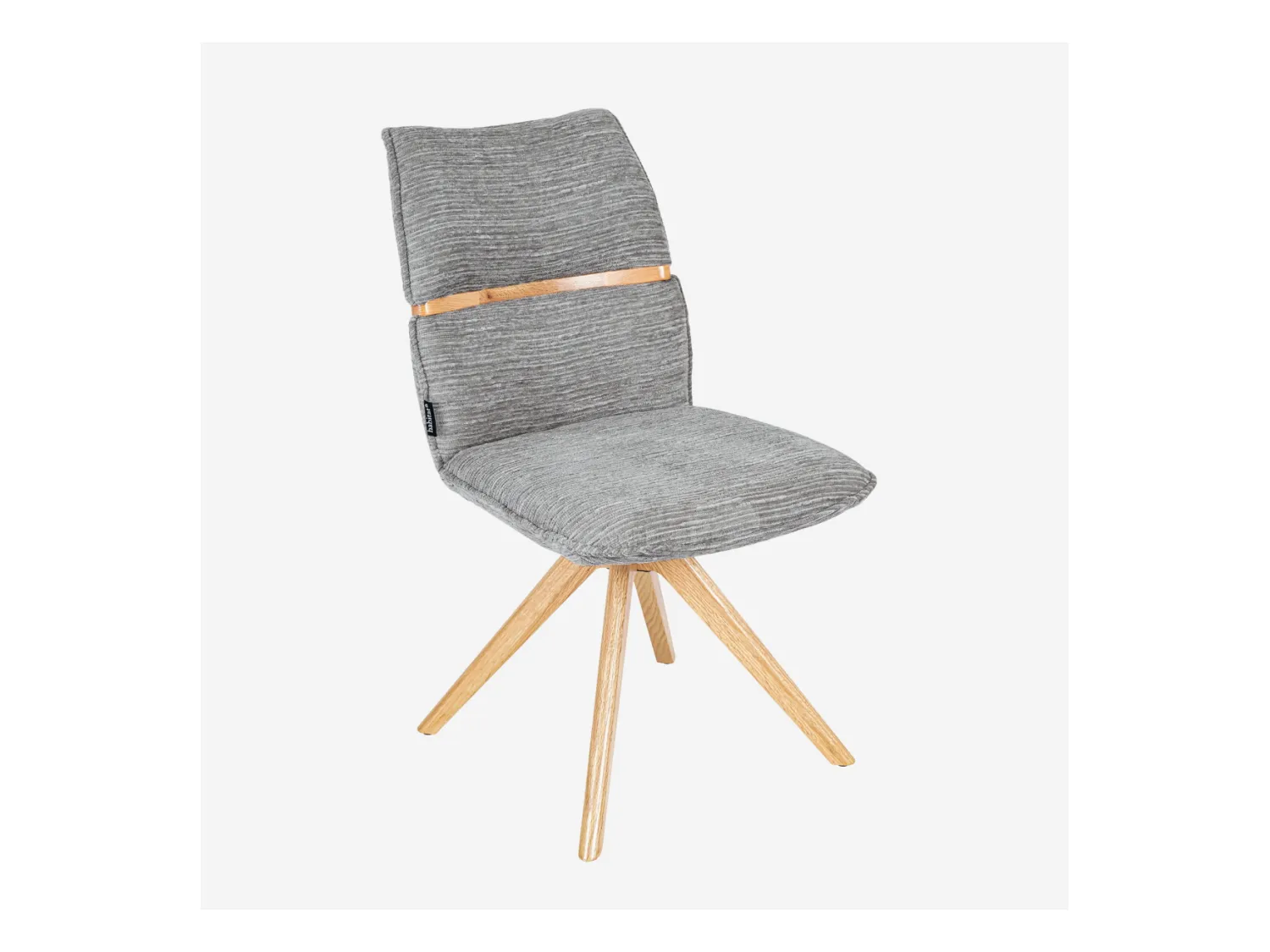 Habitat - Lot de 2 chaises pivotantes en tissu et chêne - Gris argent - Timiso