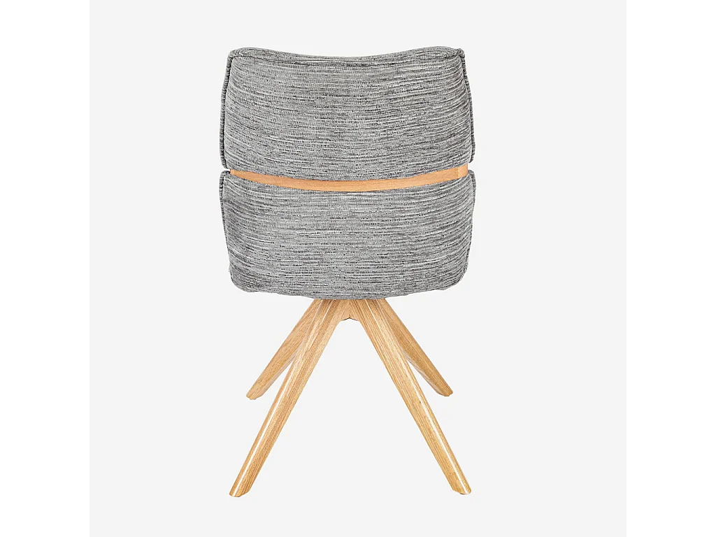 Habitat - Lot de 2 chaises pivotantes en tissu et chêne - Gris argent - Timiso