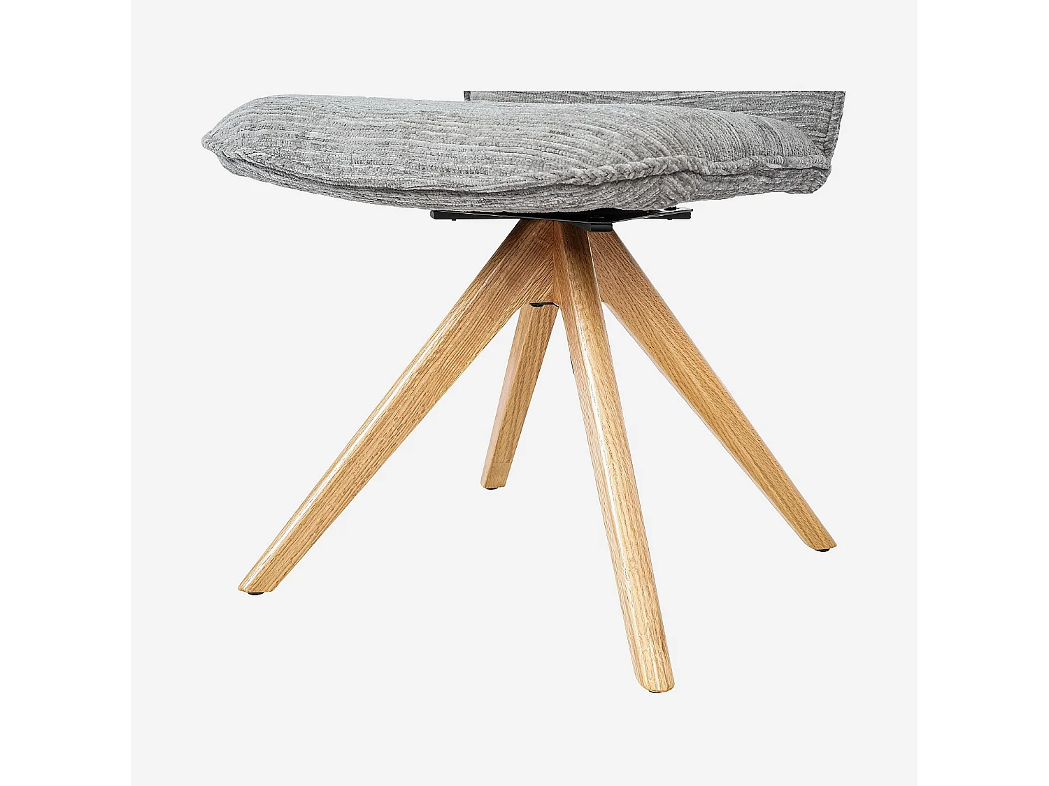 Habitat - Lot de 2 chaises pivotantes en tissu et chêne - Gris argent - Timiso