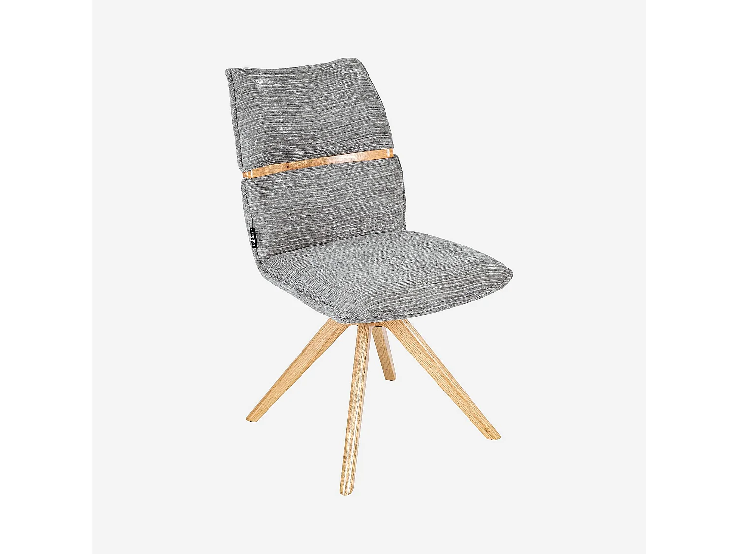 Habitat - Lot de 2 chaises pivotantes en tissu et chêne - Gris argent - Timiso