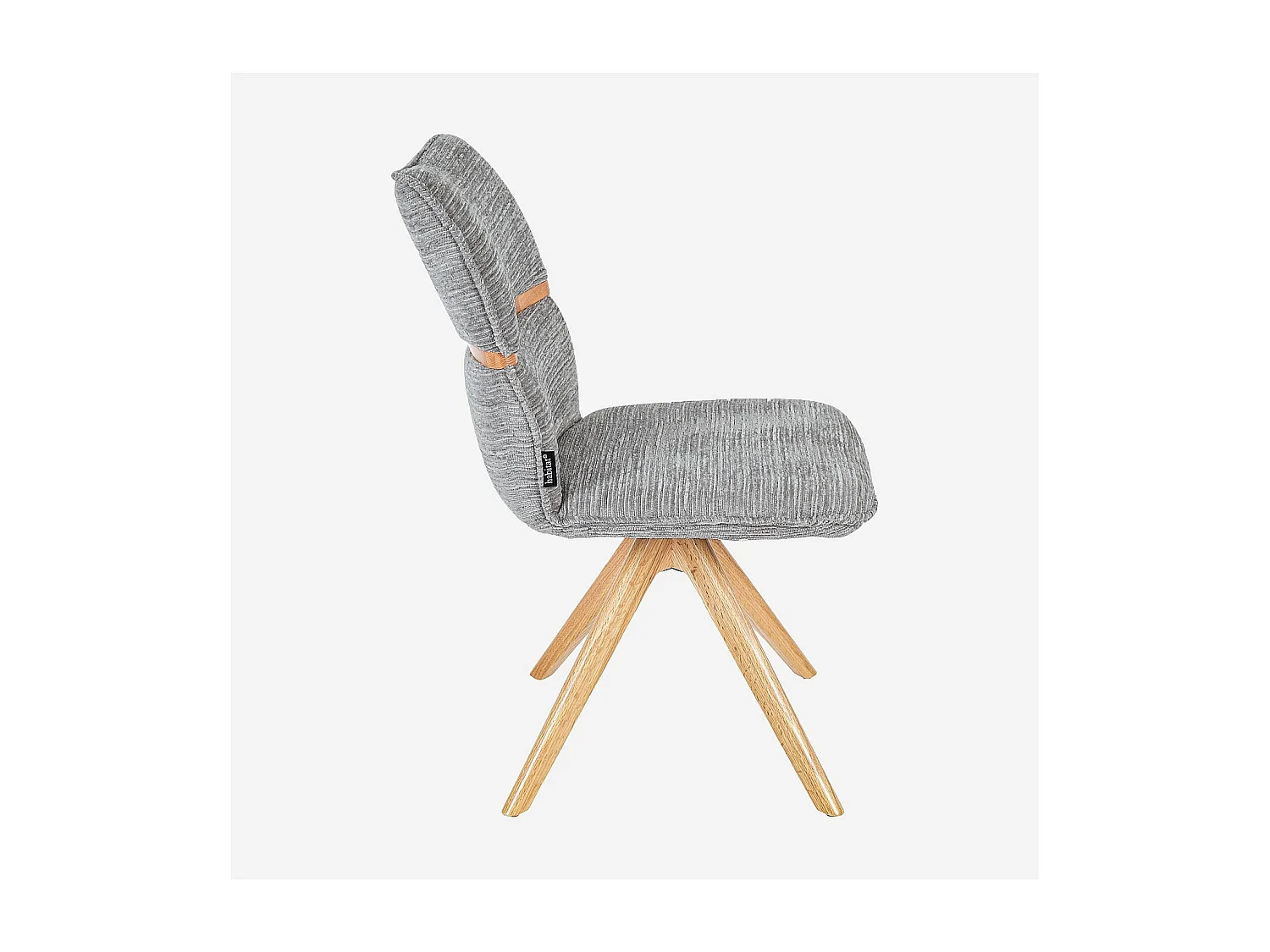 Habitat - Lot de 2 chaises pivotantes en tissu et chêne - Gris argent - Timiso