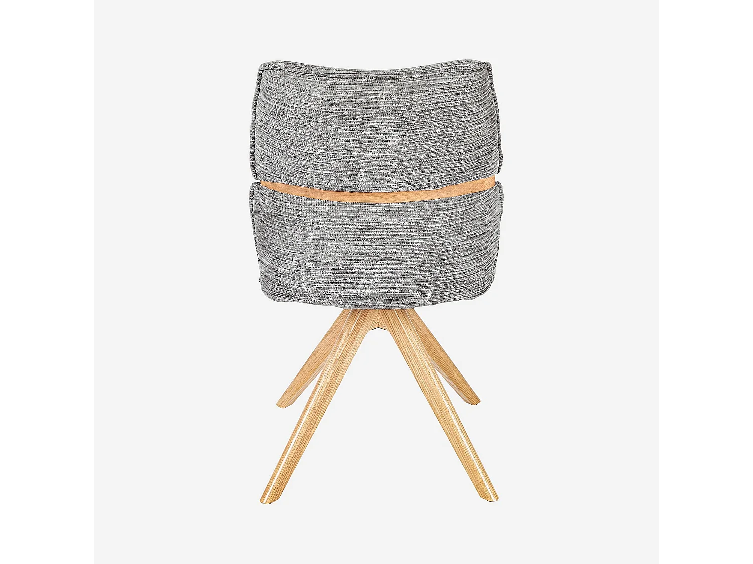 Lot de 2 chaises pivotantes en tissu et chêne massif - Gris argent