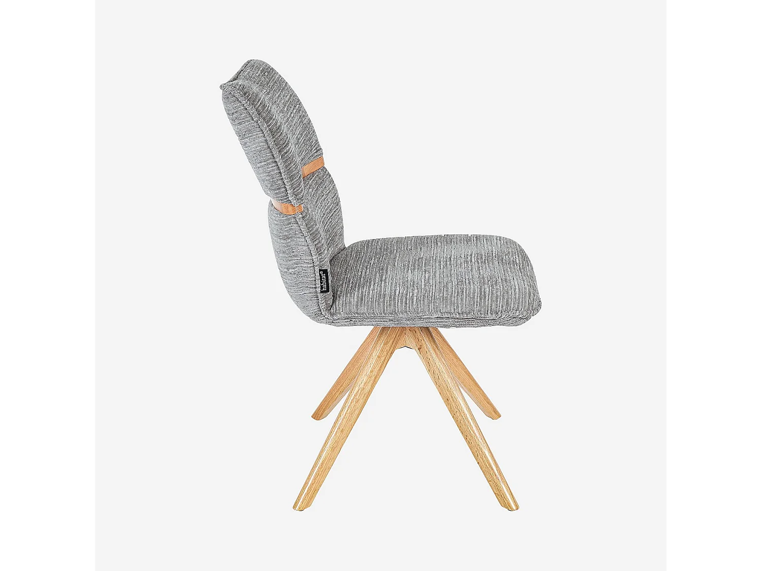 Lot de 2 chaises pivotantes en tissu et chêne massif - Gris argent
