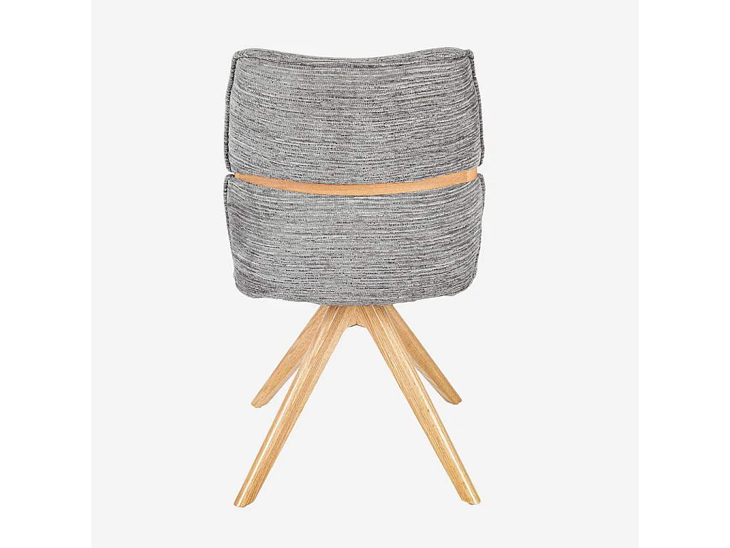 Habitat - Lot de 2 chaises pivotantes en tissu et chêne - Gris argent - Timiso