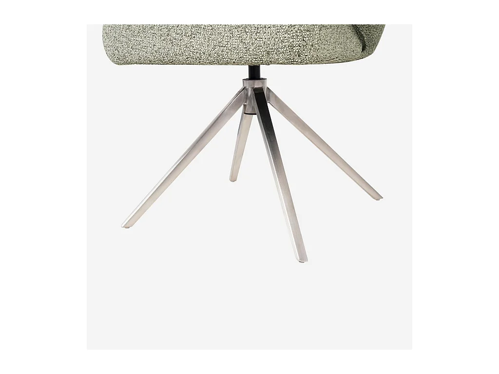 Habitat - Chaise pivotante en tissu texturé et métal chromé avec accoudoirs - Gris chiné - Galati