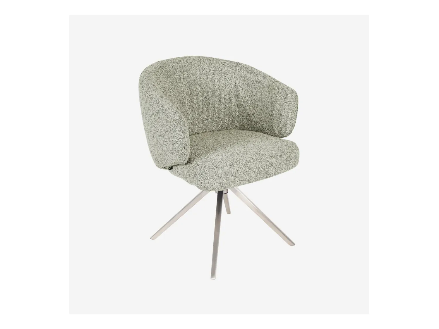 Habitat - Chaise pivotante en tissu texturé et métal chromé avec accoudoirs - Gris chiné - Galati