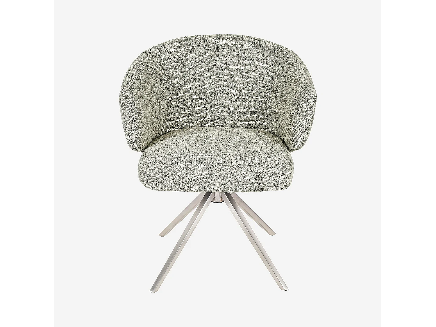 Habitat - Chaise pivotante en tissu texturé et métal chromé avec accoudoirs - Gris chiné - Galati