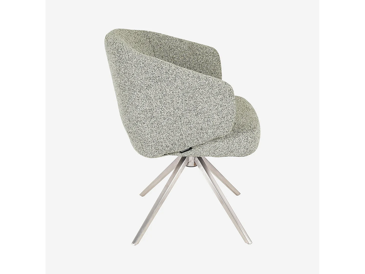 Habitat - Chaise pivotante en tissu texturé et métal chromé avec accoudoirs - Gris chiné - Galati