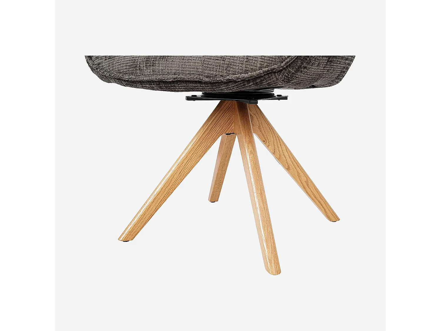 Habitat - Chaise pivotante en tissu chenille et chêne avec accoudoirs - Taupe - Arzana