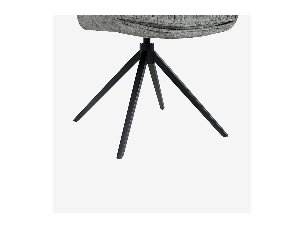 Habitat - Chaise pivotante en tissu chenille et métal noir avec accoudoirs - Gris argent - Mogila