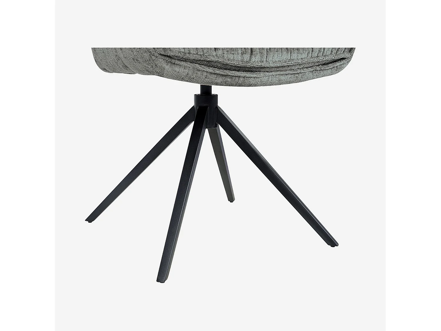 Habitat - Chaise pivotante en tissu chenille et métal noir avec accoudoirs - Gris argent - Mogila