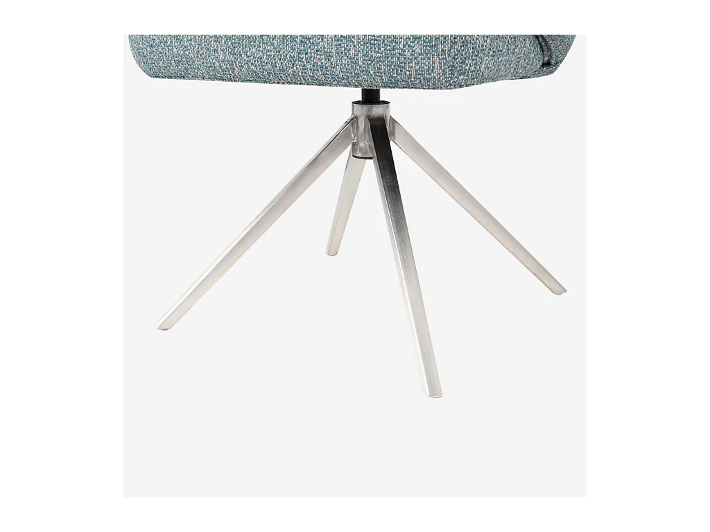 Habitat - Chaise pivotante en tissu texturé et métal chromé avec accoudoirs - Bleu chiné - Galati