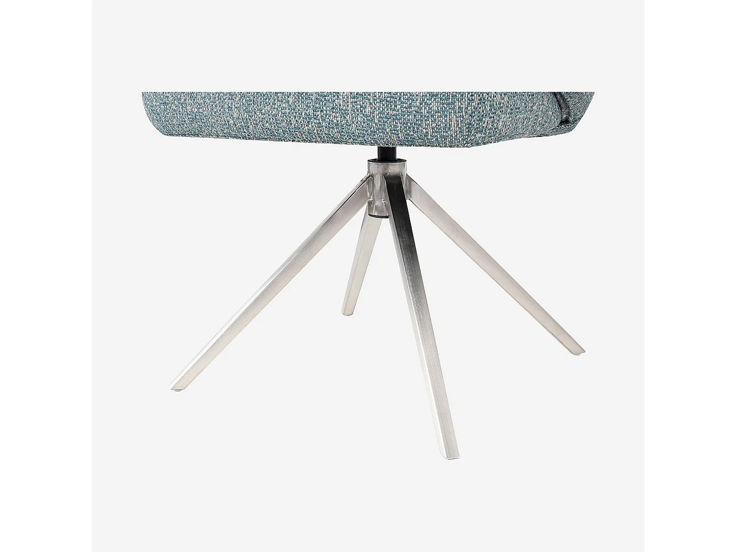Habitat - Chaise pivotante en tissu texturé et métal chromé avec accoudoirs - Bleu chiné - Galati