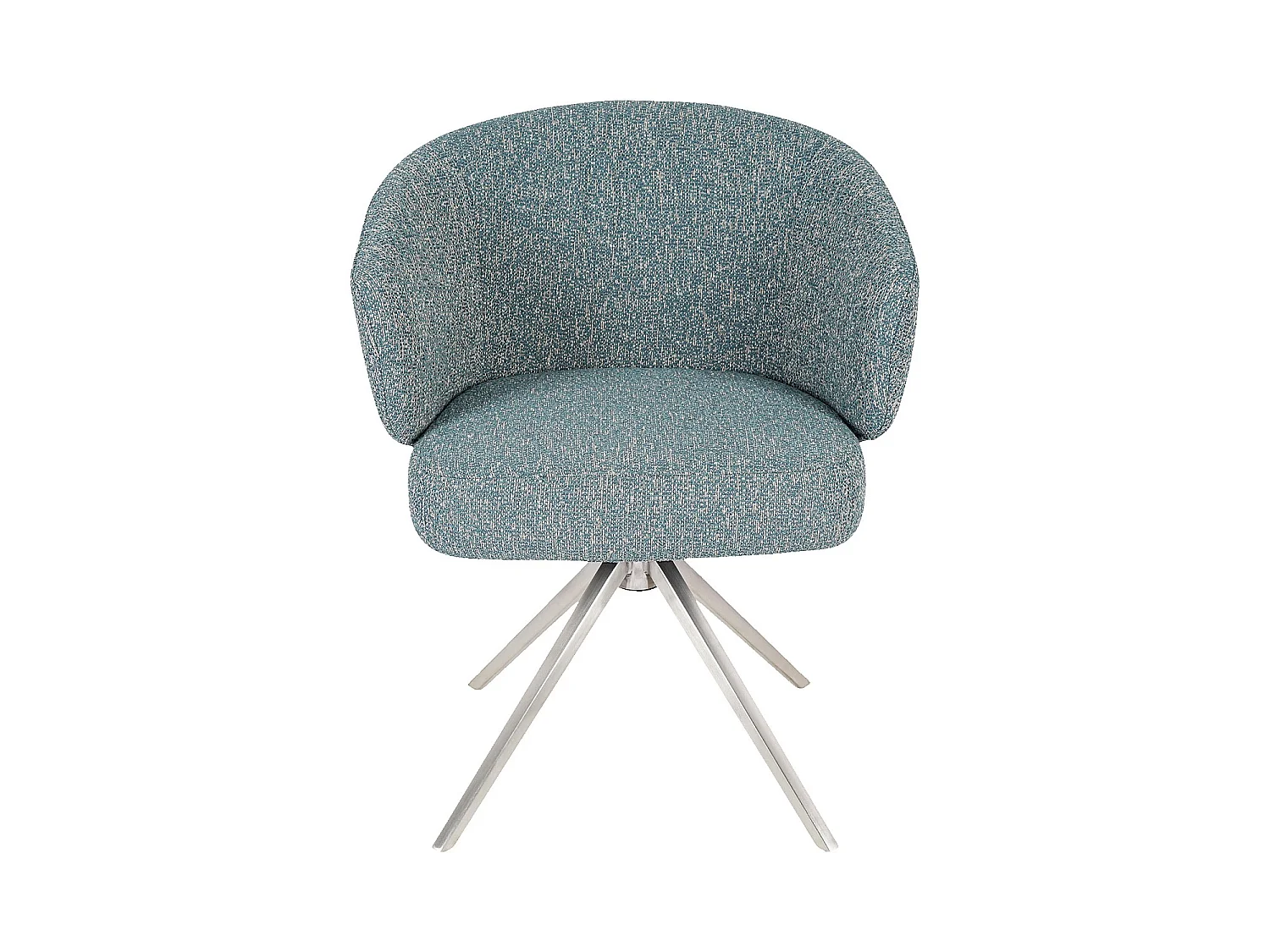 Habitat - Chaise pivotante en tissu texturé et métal chromé avec accoudoirs - Bleu chiné - Galati
