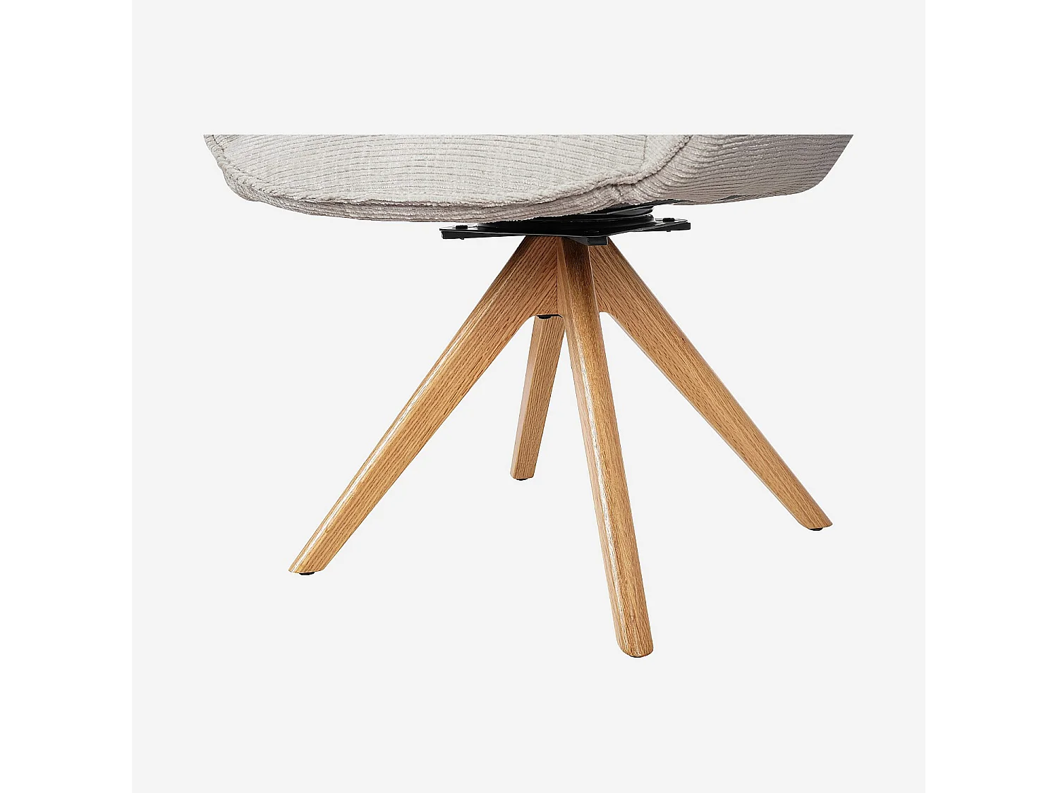 Habitat - Chaise pivotante en tissu chenille et chêne avec accoudoirs - Ivoire - Arzana