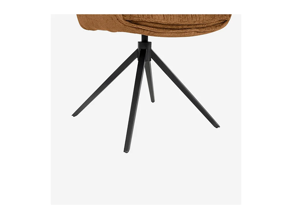 Habitat - Chaise pivotante en tissu chenille et métal noir avec accoudoirs - Ocre foncé - Mogila