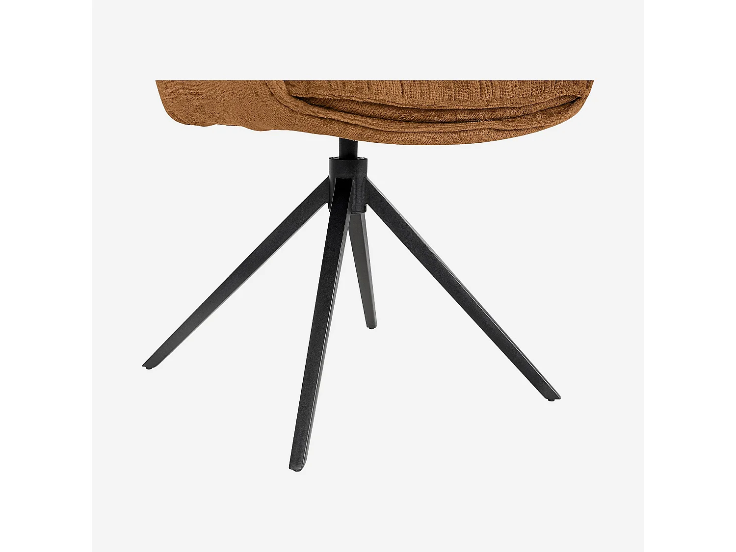 Habitat - Chaise pivotante en tissu chenille et métal noir avec accoudoirs - Ocre foncé - Mogila