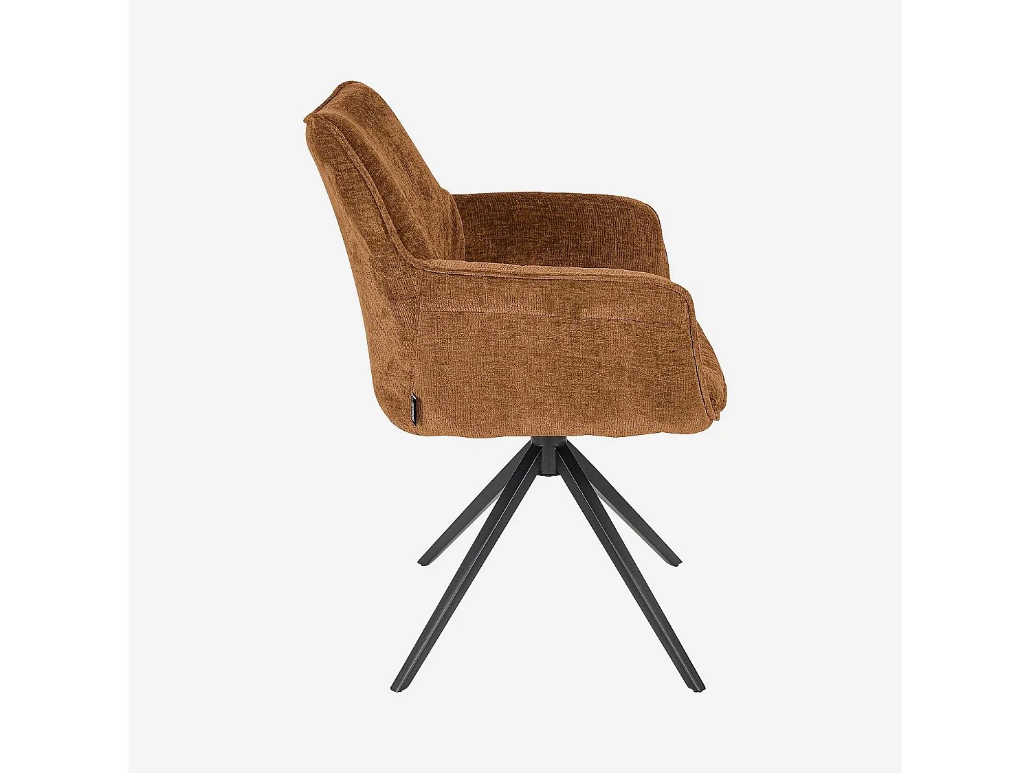 Habitat - Chaise pivotante en tissu chenille et métal noir avec accoudoirs - Ocre foncé - Mogila