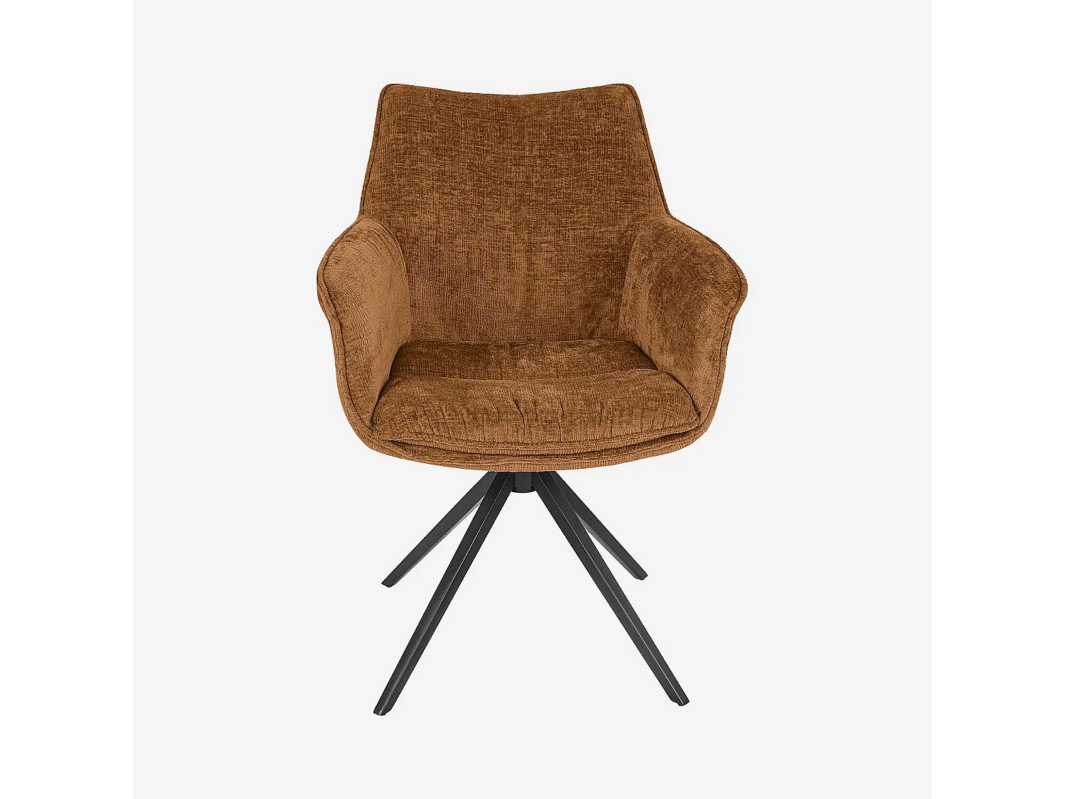 Habitat - Chaise pivotante en tissu chenille et métal noir avec accoudoirs - Ocre foncé - Mogila