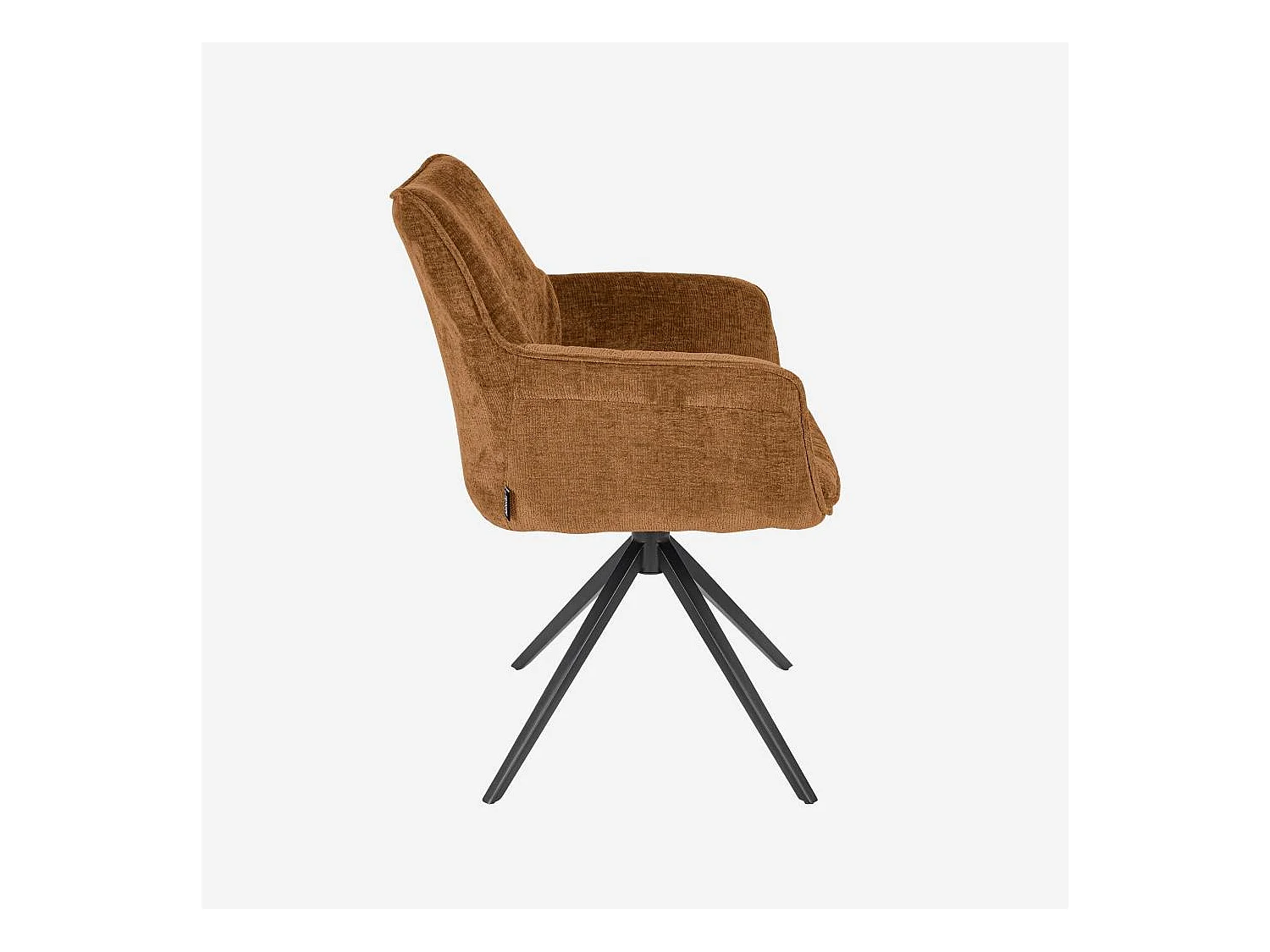 Habitat - Chaise pivotante en tissu chenille et métal noir avec accoudoirs - Ocre foncé - Mogila