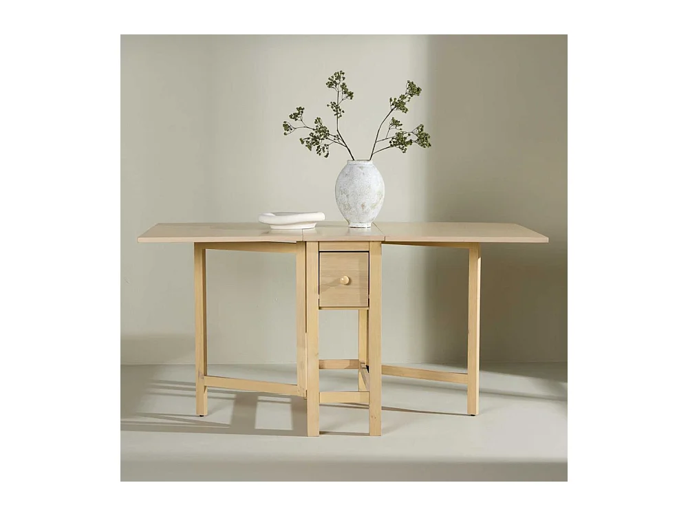 Table à Manger Extensible "Edward" 80-150cm Naturel