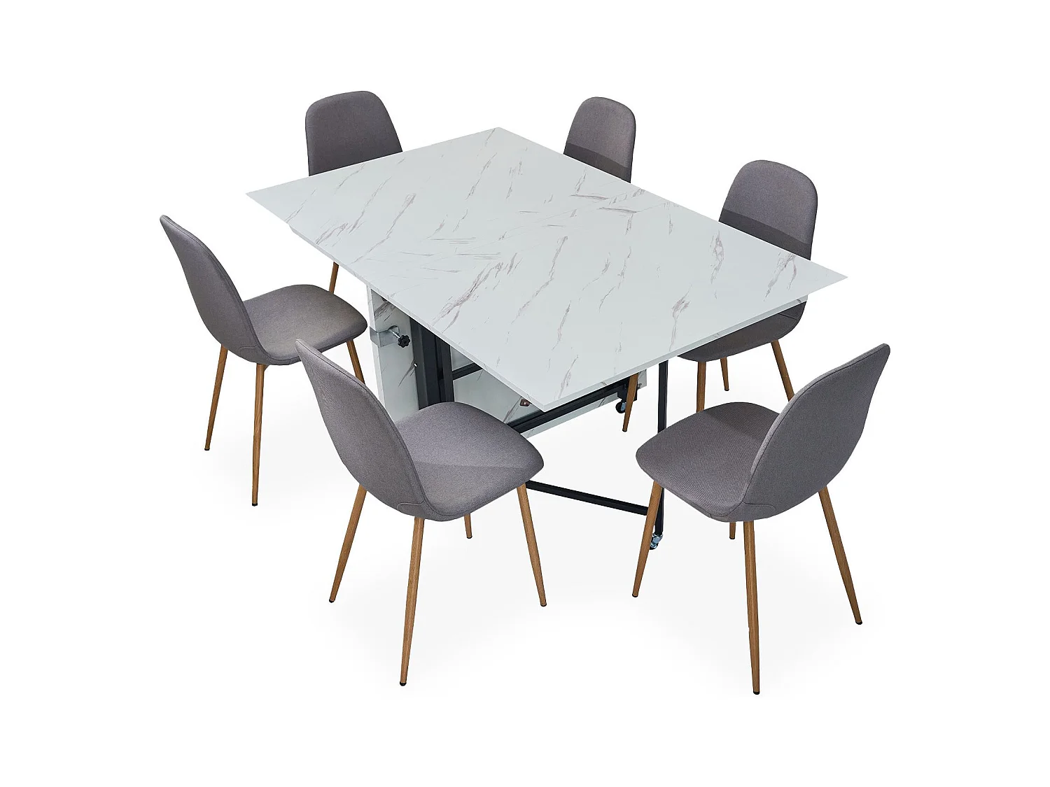 Table console extensible 300cm Nefertiti Effet marbre blanc