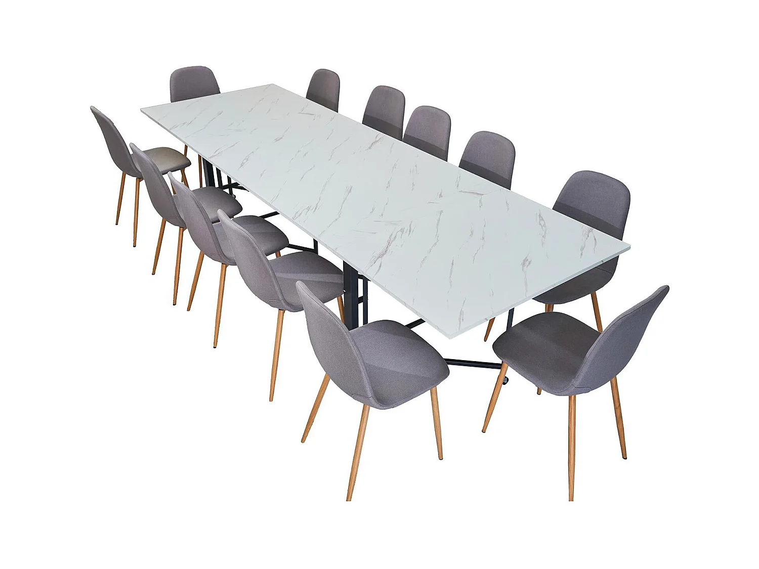 Table console extensible 300cm Nefertiti Effet marbre blanc