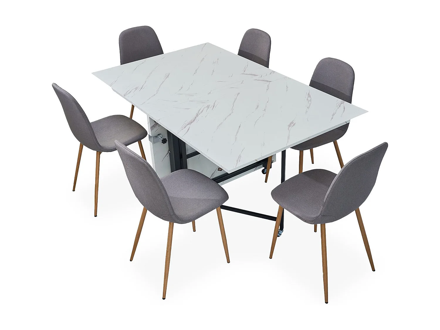 Table console extensible 300cm Nefertiti Effet marbre blanc