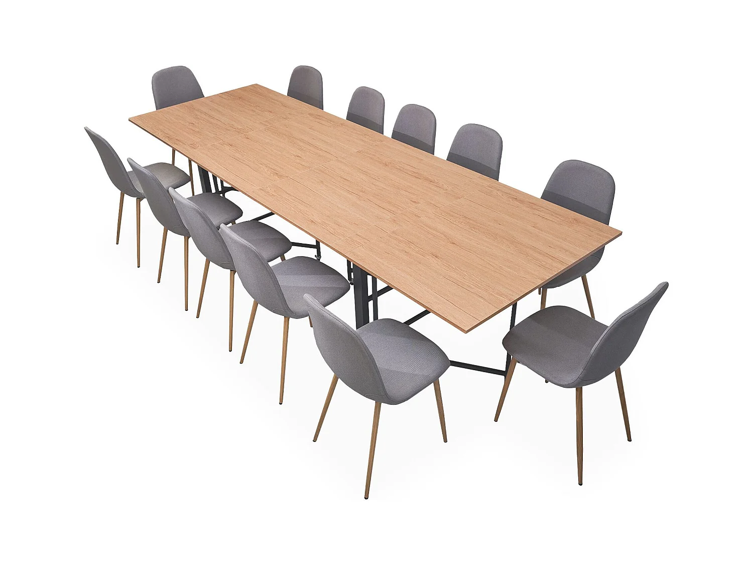 Table console extensible 300cm Nefertiti Chêne clair