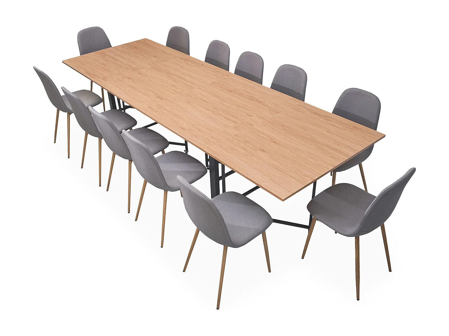 Table console extensible 300cm Nefertiti Chêne clair