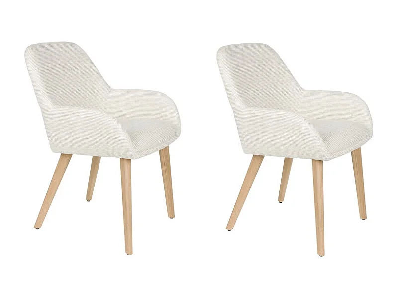 Fauteuil design LOUA, Tissu texturé et pieds bois