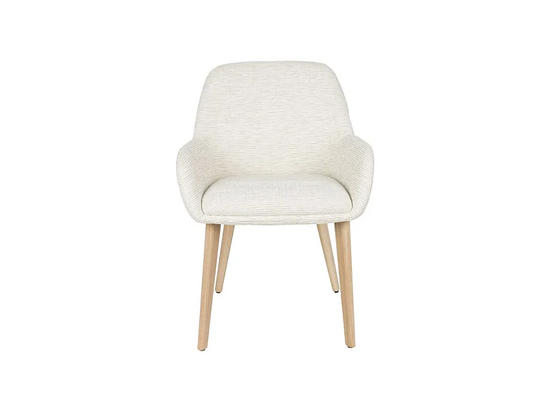 Fauteuil design LOUA, Tissu texturé et pieds bois