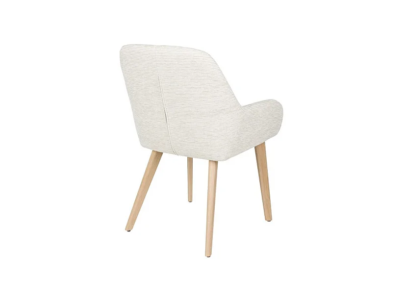 Fauteuil design LOUA, Tissu texturé et pieds bois
