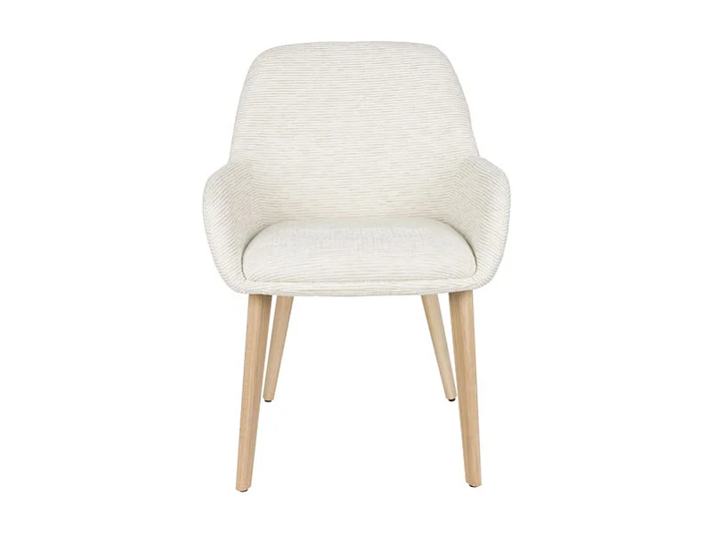 Fauteuil design LOUA, Tissu texturé et pieds bois