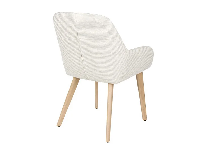 Fauteuil design LOUA, Tissu texturé et pieds bois
