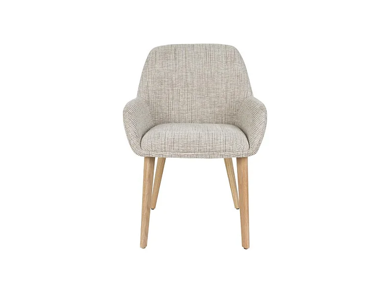 Fauteuil design LOUA, Tissu texturé et pieds bois