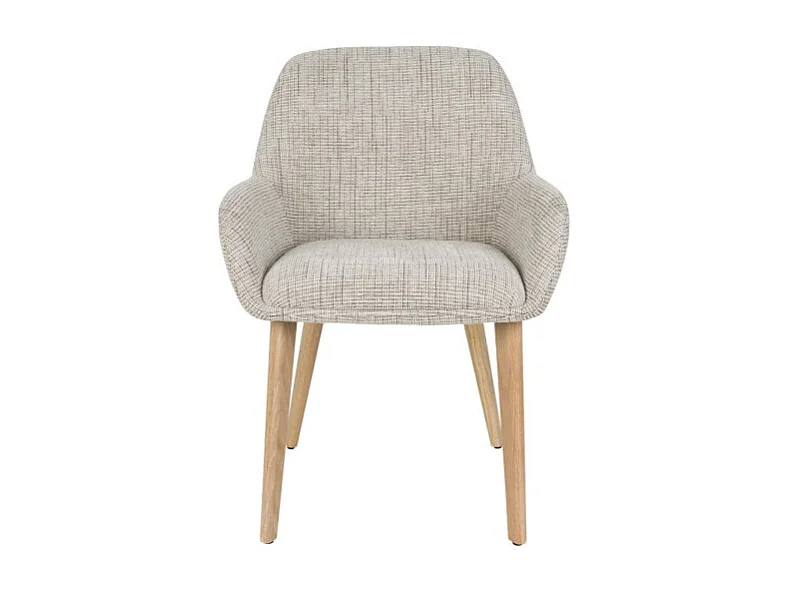 Fauteuil design LOUA, Tissu texturé et pieds bois