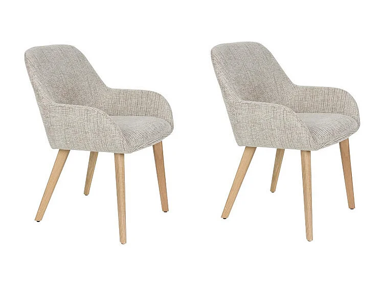 Fauteuil design LOUA, Tissu texturé et pieds bois