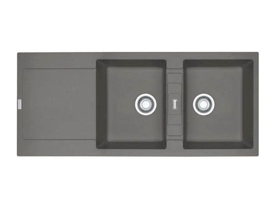 Evier à encastrer 2 bacs FRANKE Maris Fragranit avec vidage manuel Stone