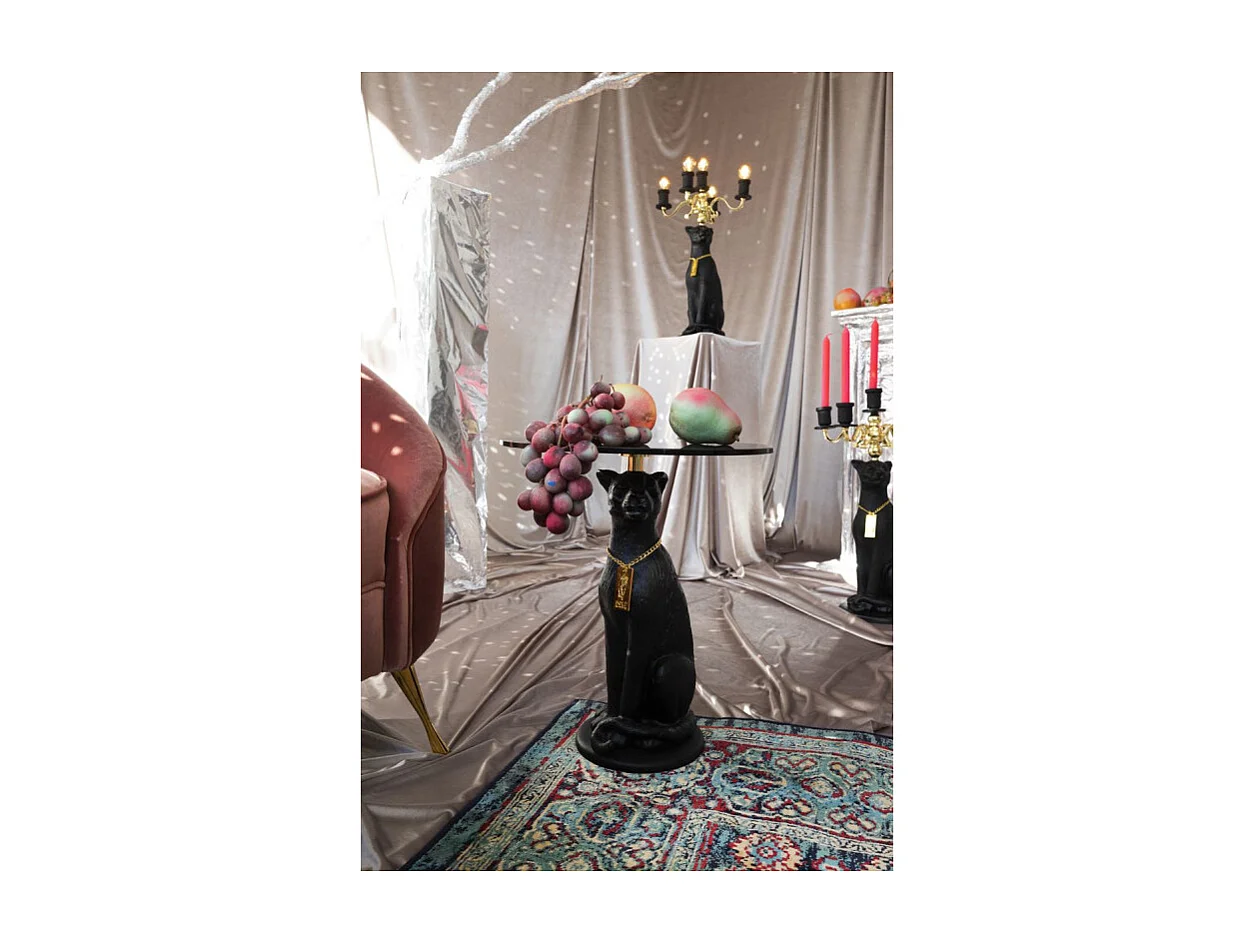 Table d'appoint "Proudly Crowned Panther", Noir