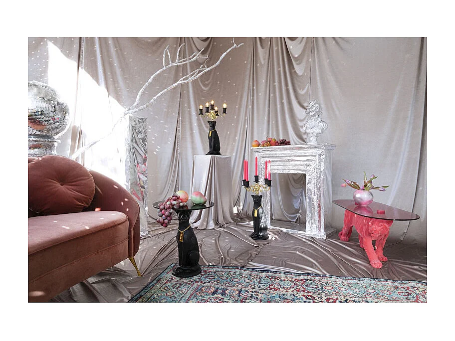 Table d'appoint "Proudly Crowned Panther", Noir